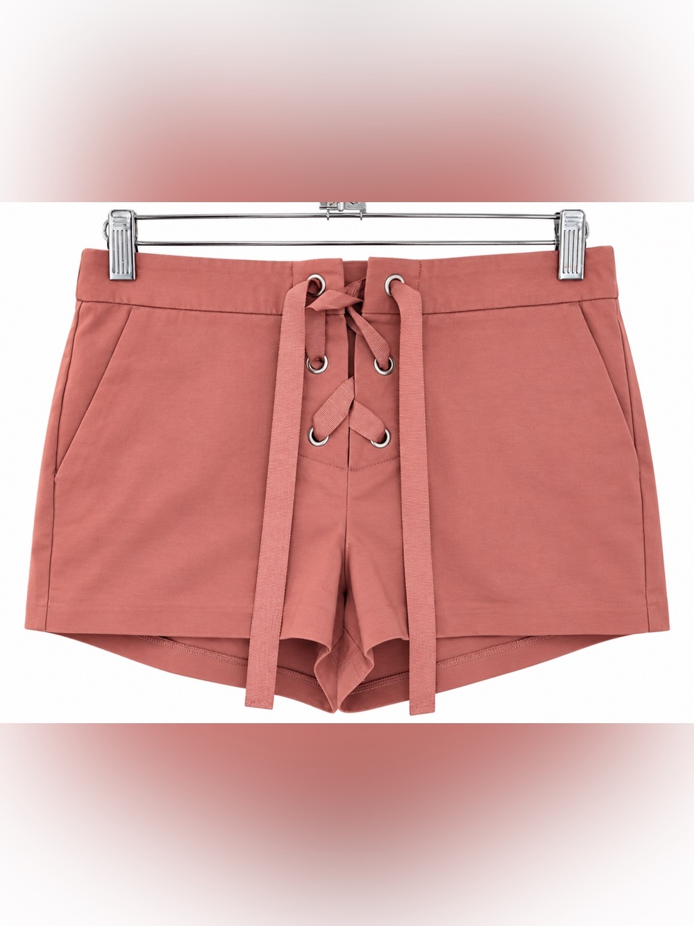 Express Lace-Up High-Rise Bike Shorts in Dusty Rose
